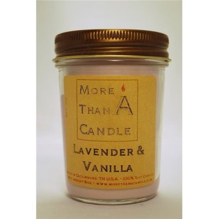 MORE THAN A CANDLE More Than A Candle LDV8J 8 oz Jelly Jar Soy Candle; Lavender Vanilla LDV8J